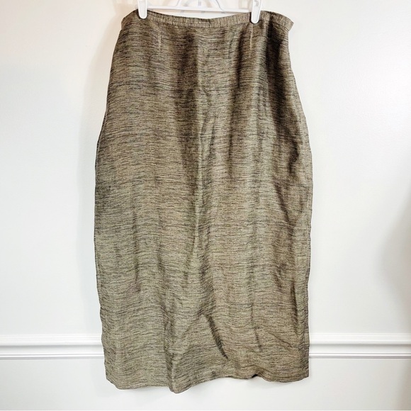 Jupe En Lin Gris Eileen Fisher - Taille Small (S) - Coupe Droite/crayon - Occasion Très Bon état